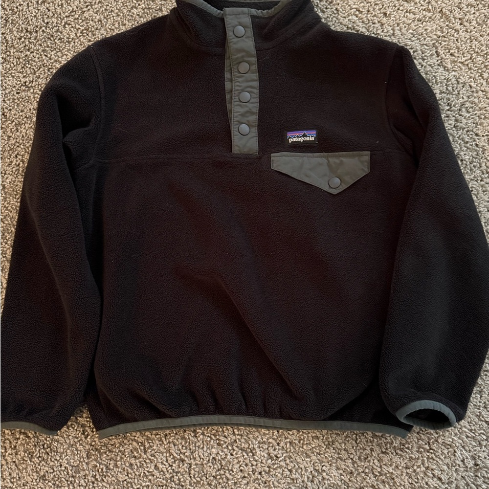 Patagonia Dark Fleece Pullover with Gray Accents